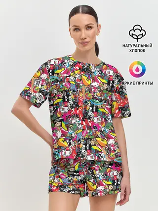 Женская пижама с шортами / Стикеры