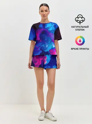 Женская пижама с шортами / НЕОНОВЫЙ ДЫМ