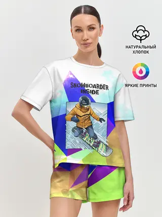 Женская пижама с шортами / Сноуборд