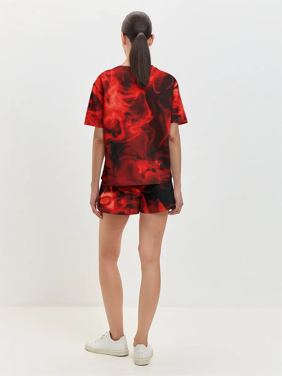 Женская пижама с шортами / Красный дым