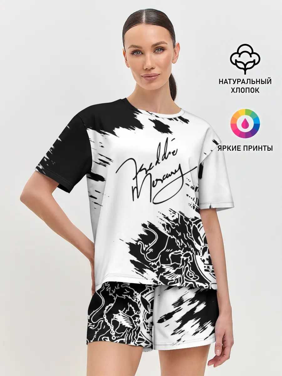 Женская пижама с шортами / Автограф Фредди Меркьюри