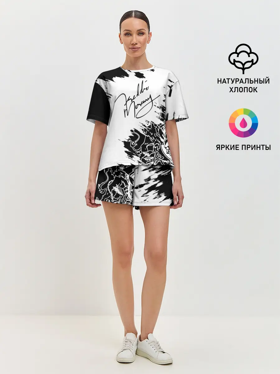 Женская пижама с шортами / Автограф Фредди Меркьюри