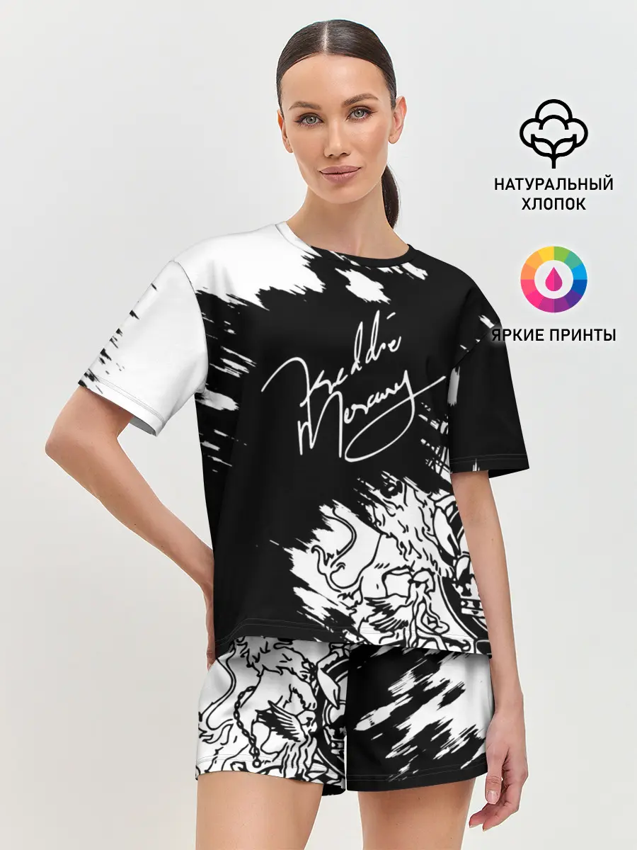 Женская пижама с шортами / Автограф Фредди Меркьюри