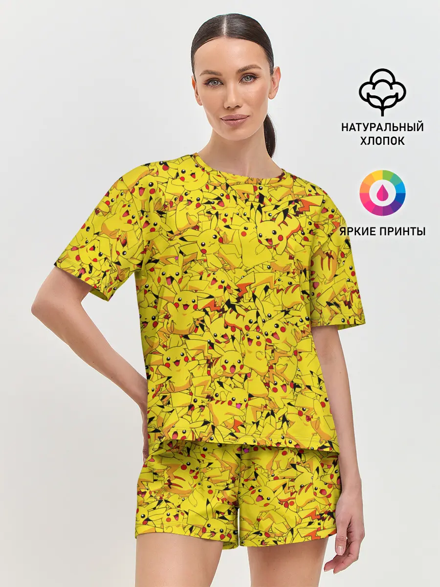 Женская пижама с шортами / Пикачу