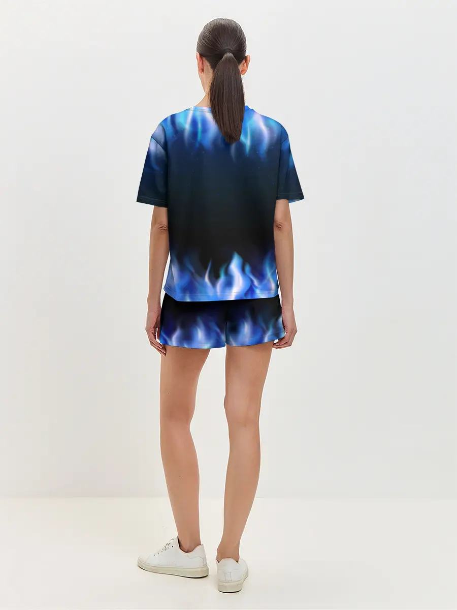 Женская пижама с шортами / Синий Огонь