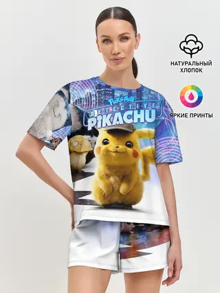 Женская пижама с шортами / Детектив Пикачу