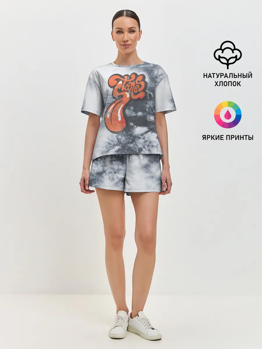 Женская пижама с шортами / rolling stones