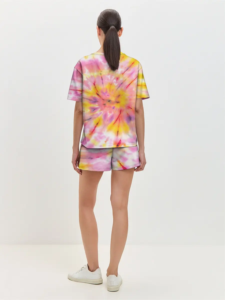 Женская пижама с шортами / Rolling Stones tie-dye