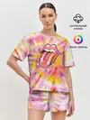 Женская пижама с шортами / Rolling Stones tie-dye