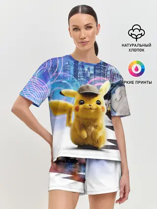 Женская пижама с шортами / Детектив Пикачу