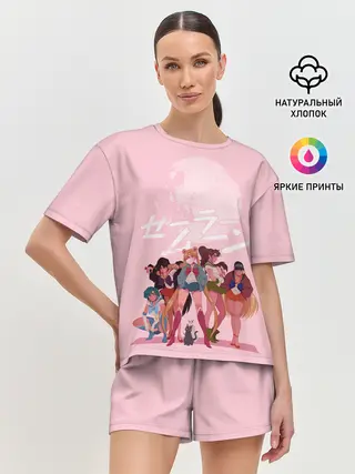 Женская пижама с шортами / PINK SAILOR MOON