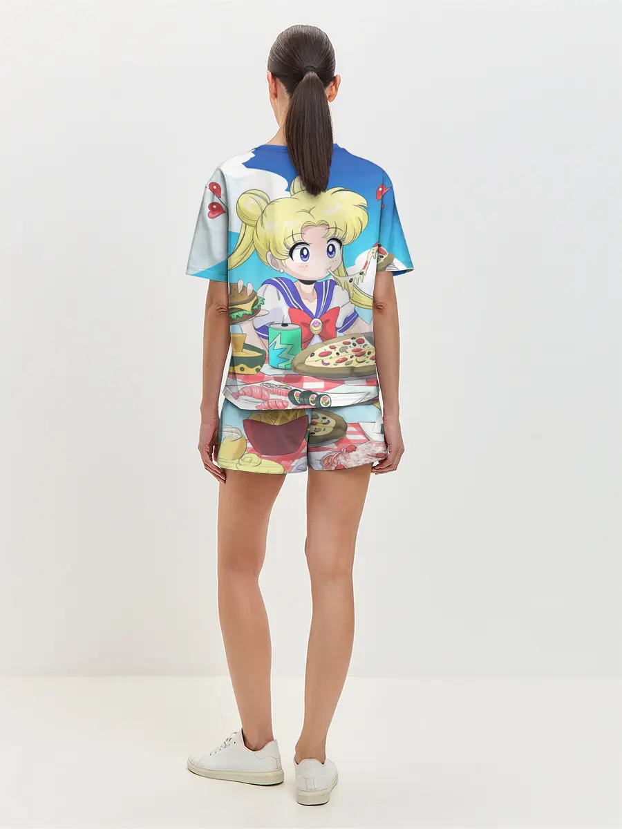 Женская пижама с шортами / Пицца Мун