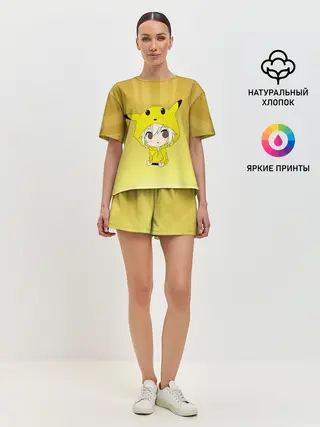 Женская пижама с шортами / Пикачу