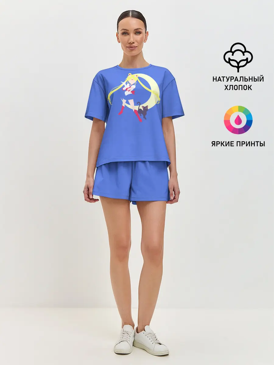 Женская пижама с шортами / СЕЙЛОР И КИСА