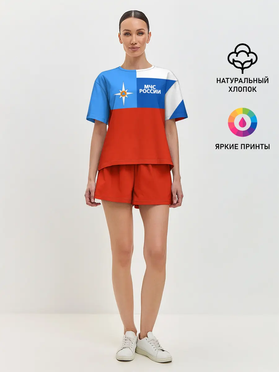Женская пижама с шортами / Флаг МЧС России