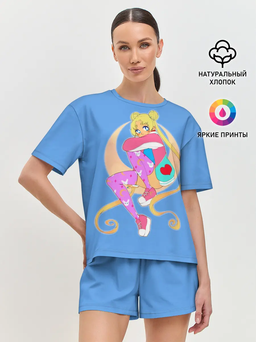 Женская пижама с шортами / Луна