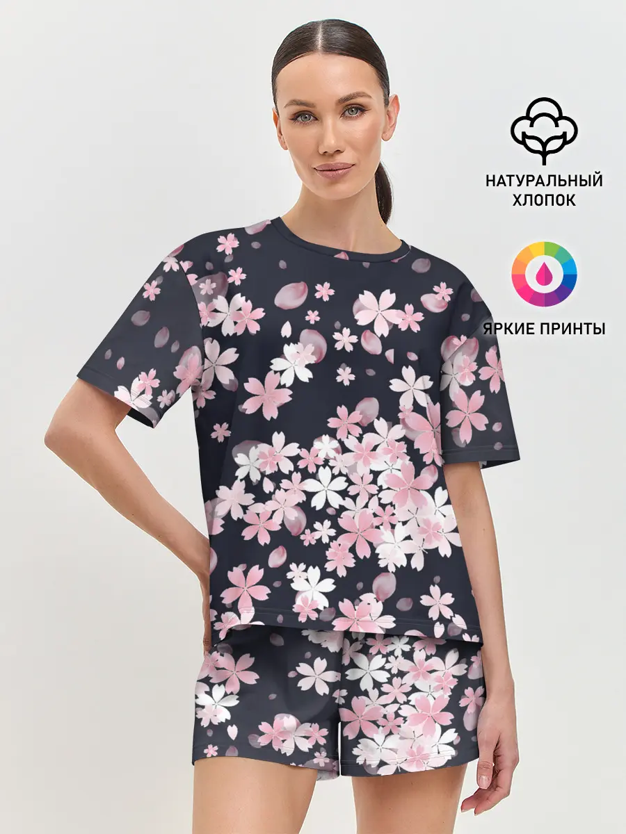 Женская пижама с шортами / Сакура