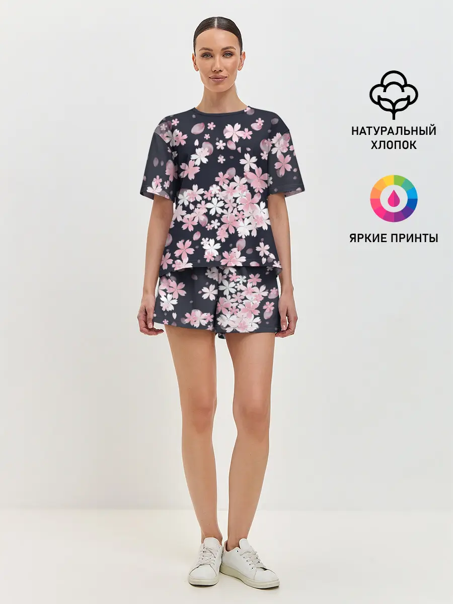 Женская пижама с шортами / Сакура