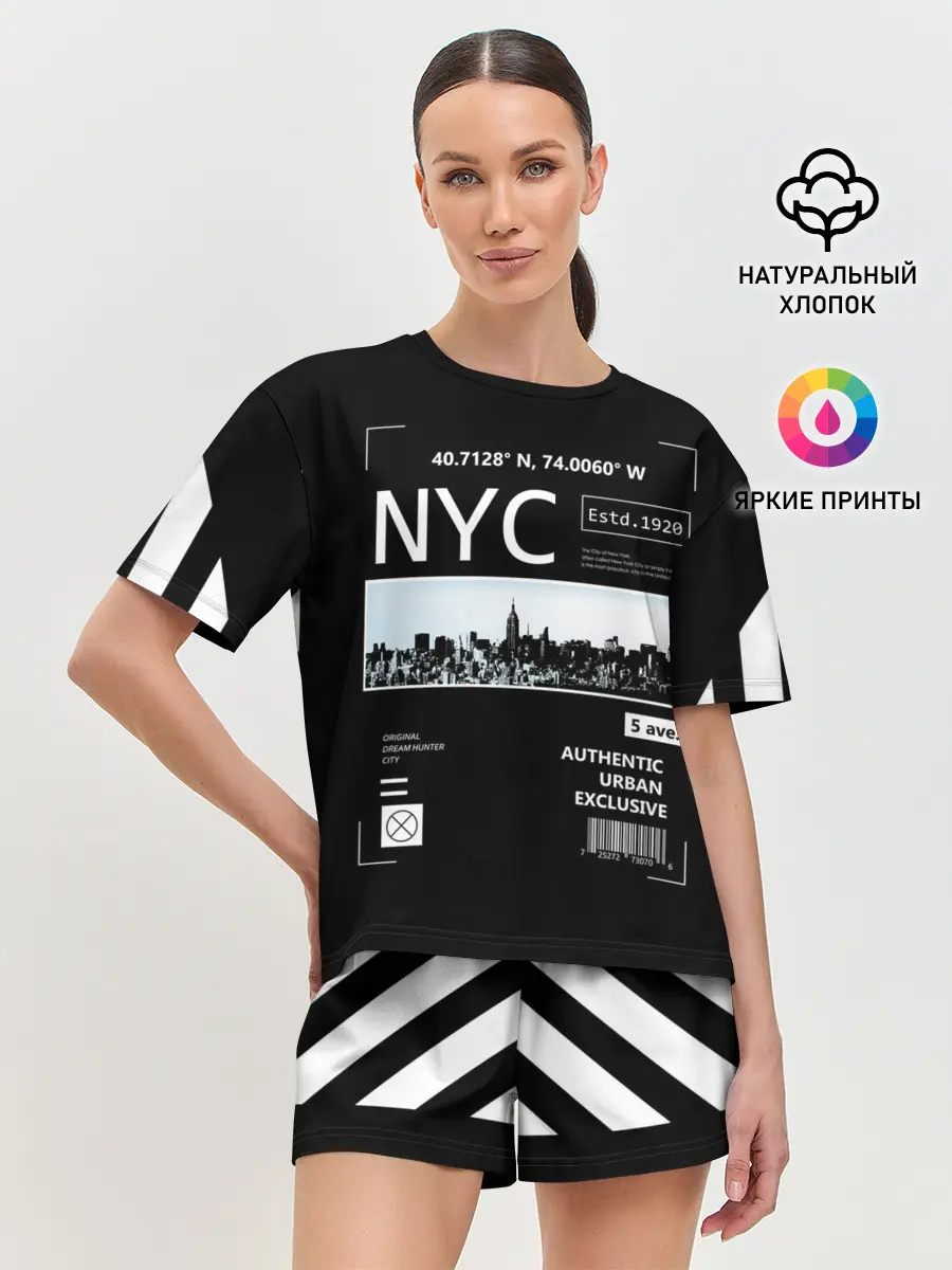 Женская пижама с шортами / New-York Strips