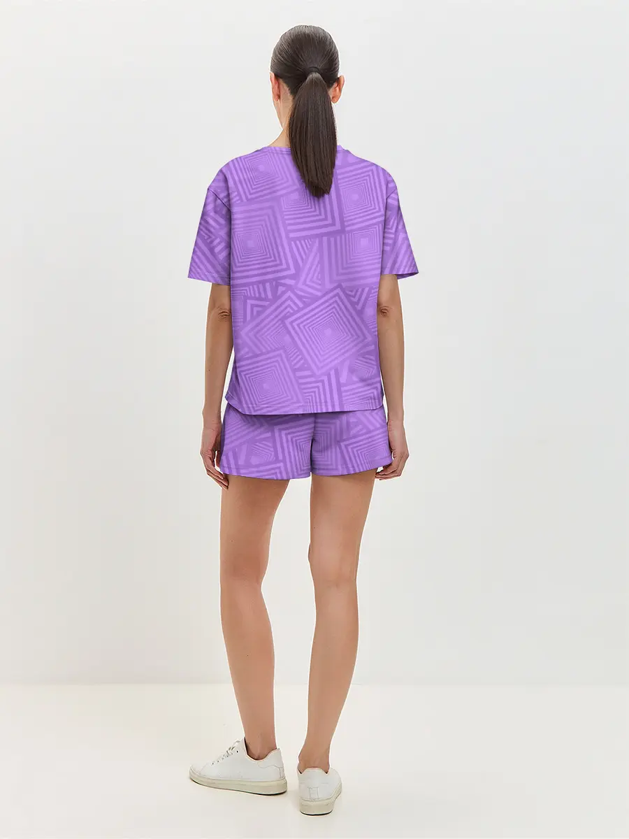 Женская пижама с шортами / Квадраты в квадратах