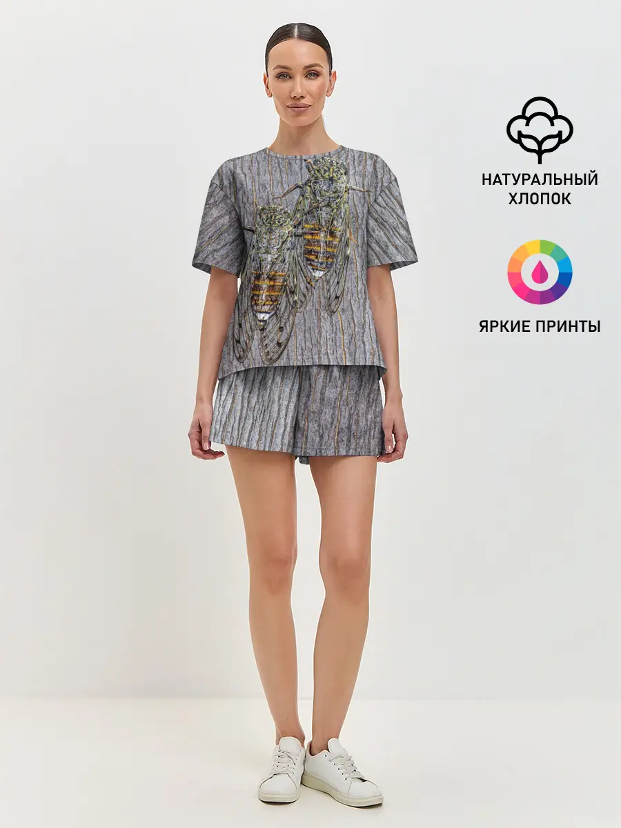 Женская пижама с шортами / Цикады