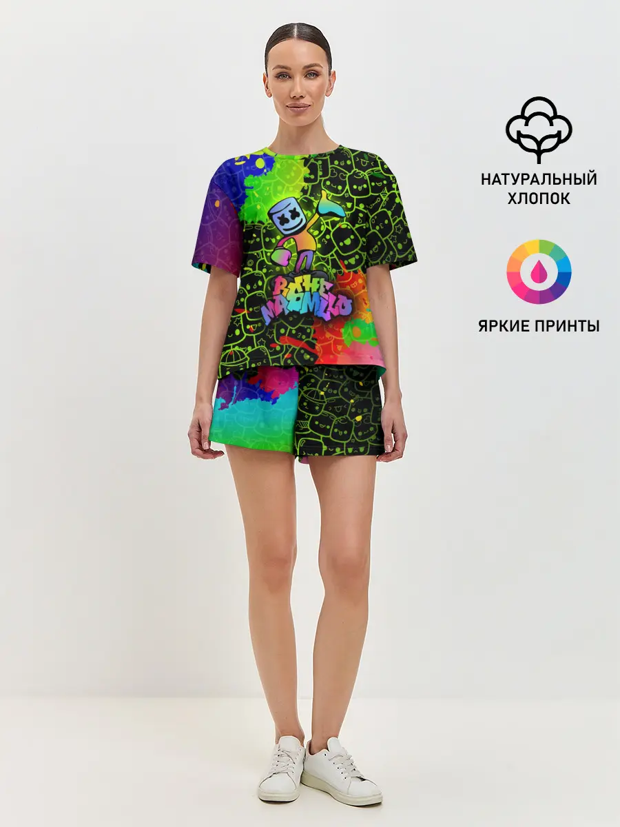 Женская пижама с шортами / Marshmello