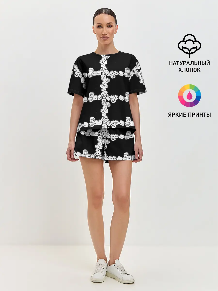 Женская пижама с шортами / Зефирки