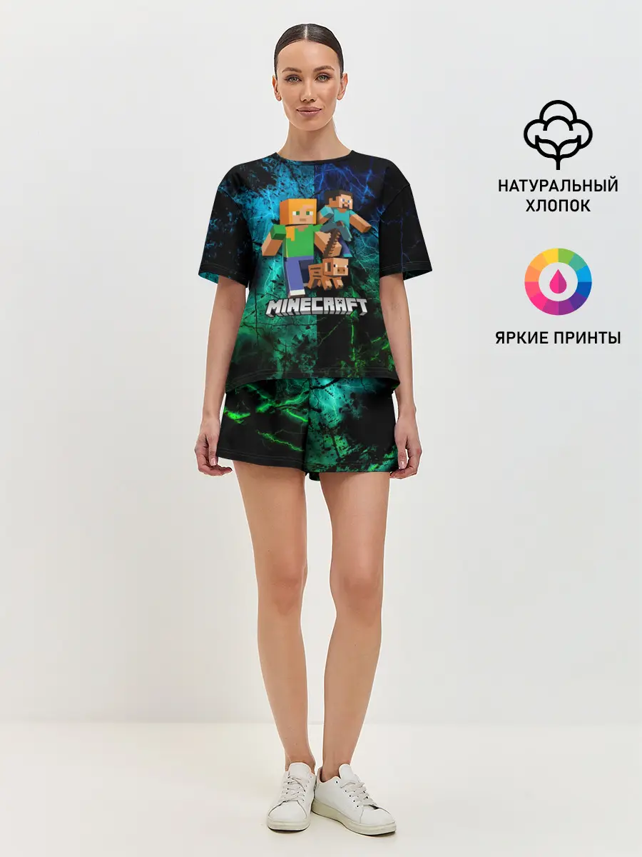 Женская пижама с шортами / Minecraft / Майнкрафт