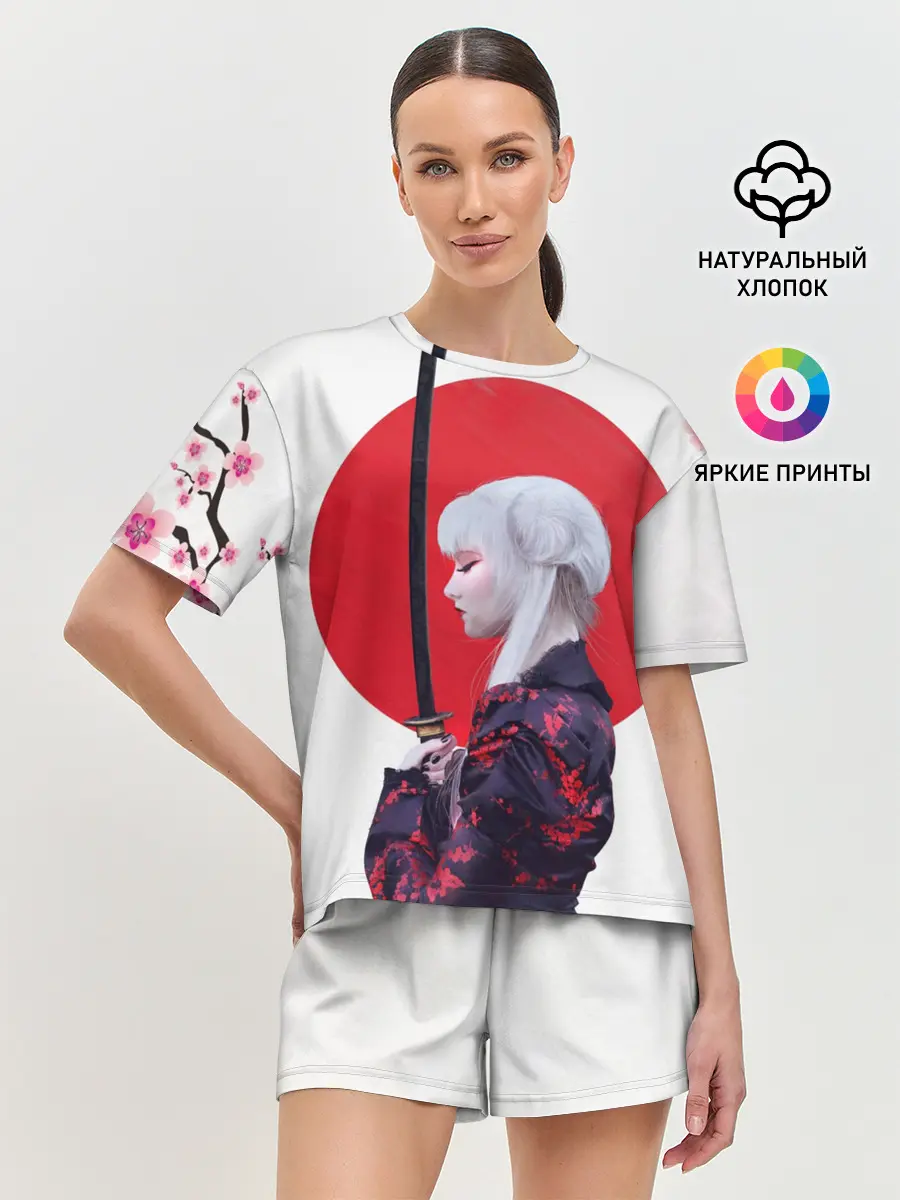 Женская пижама с шортами / Самурай