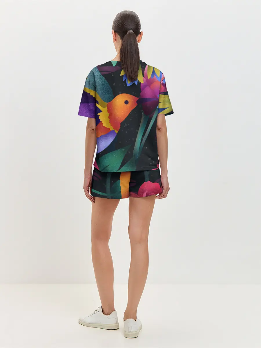 Женская пижама с шортами / Колибри