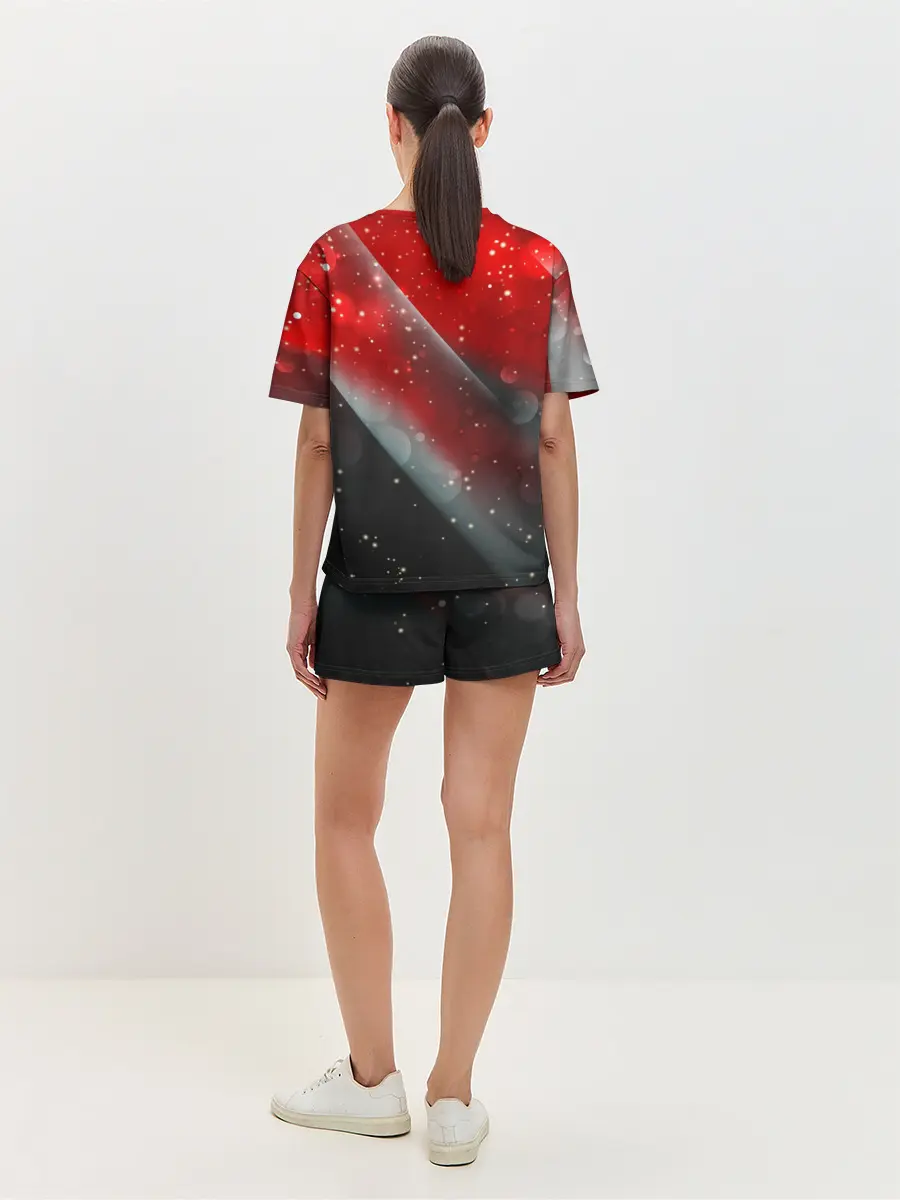 Женская пижама с шортами / Red & Black