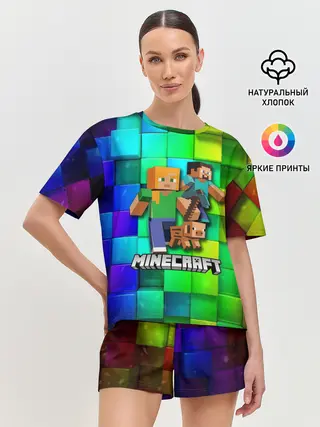 Женская пижама с шортами / Minecraft / Майнкрафт