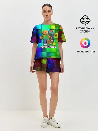 Женская пижама с шортами / Minecraft / Майнкрафт