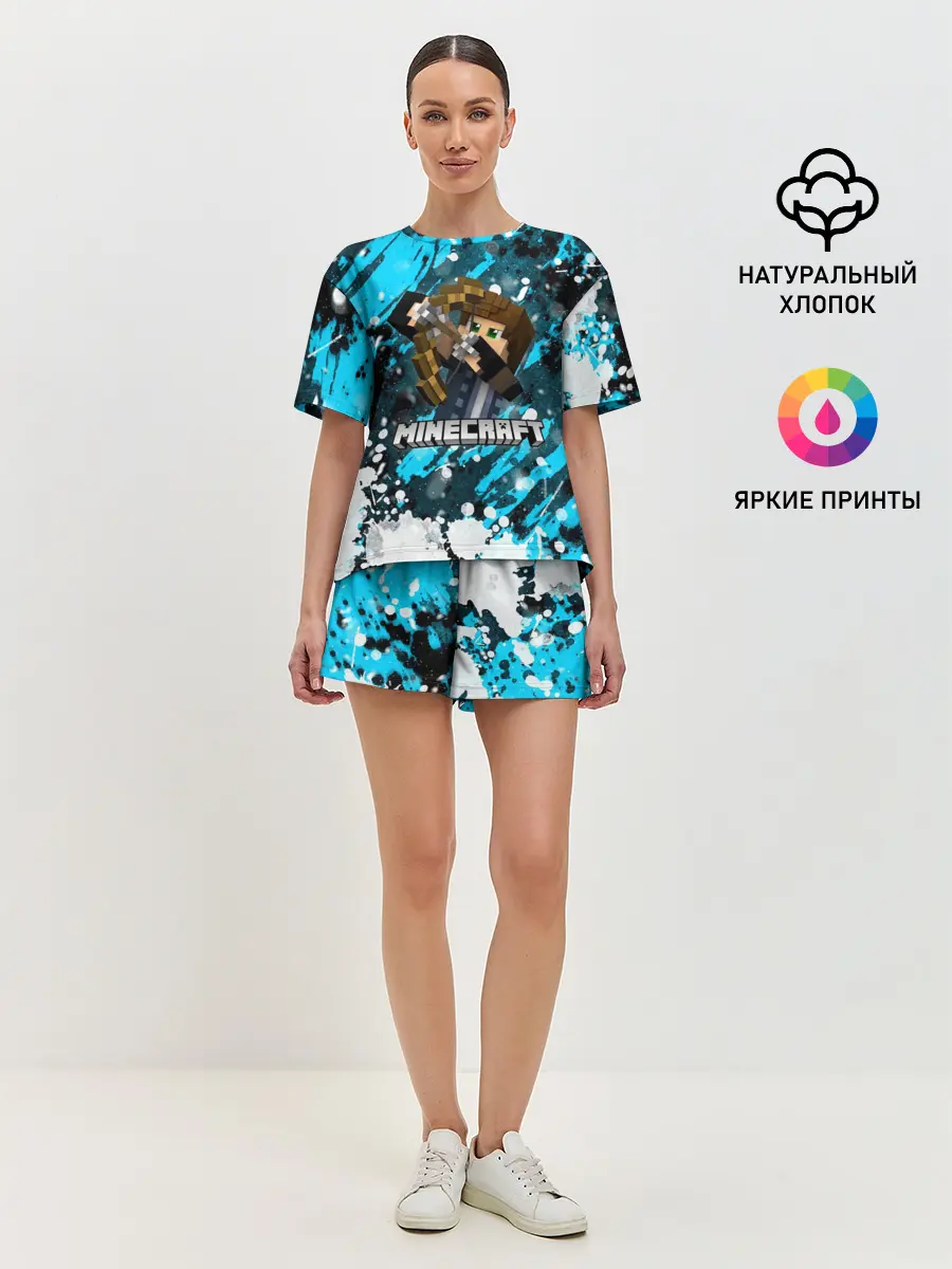 Женская пижама с шортами / Minecraft / Майнкрафт