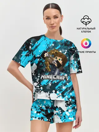 Женская пижама с шортами / Minecraft / Майнкрафт