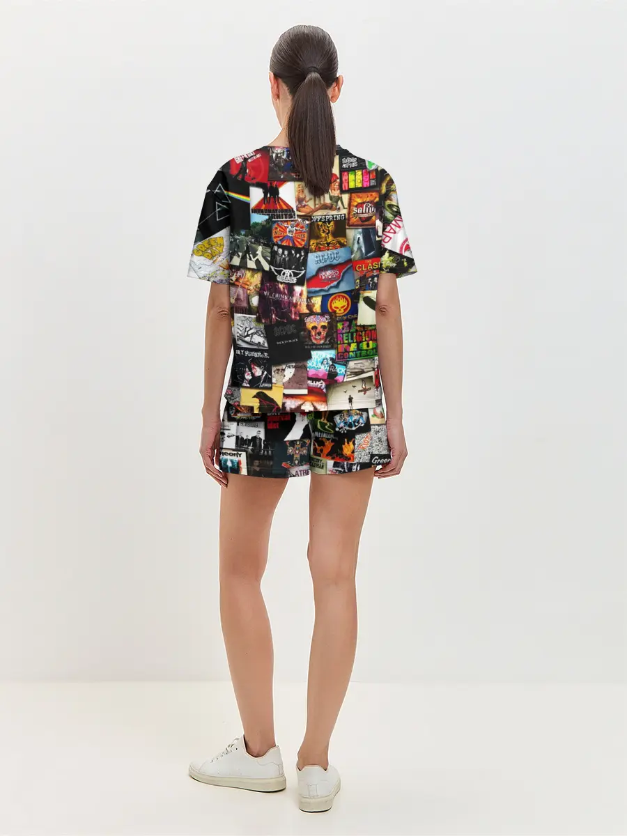 Женская пижама с шортами / Альбомы лучших РОК групп