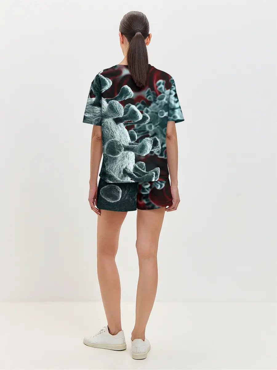 Женская пижама с шортами / Коронавирус