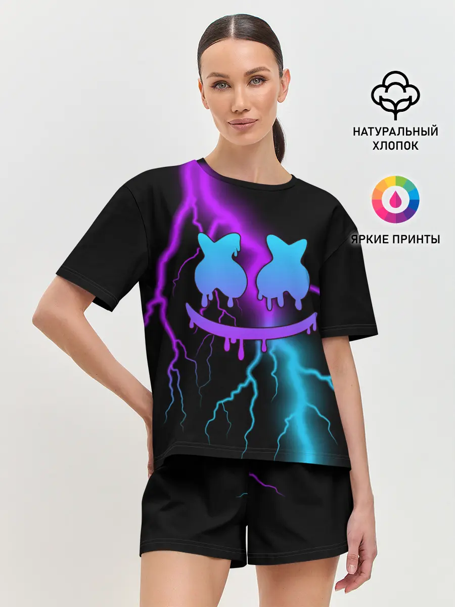 Женская пижама с шортами / Marshmello