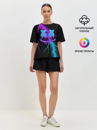 Женская пижама с шортами / Marshmello