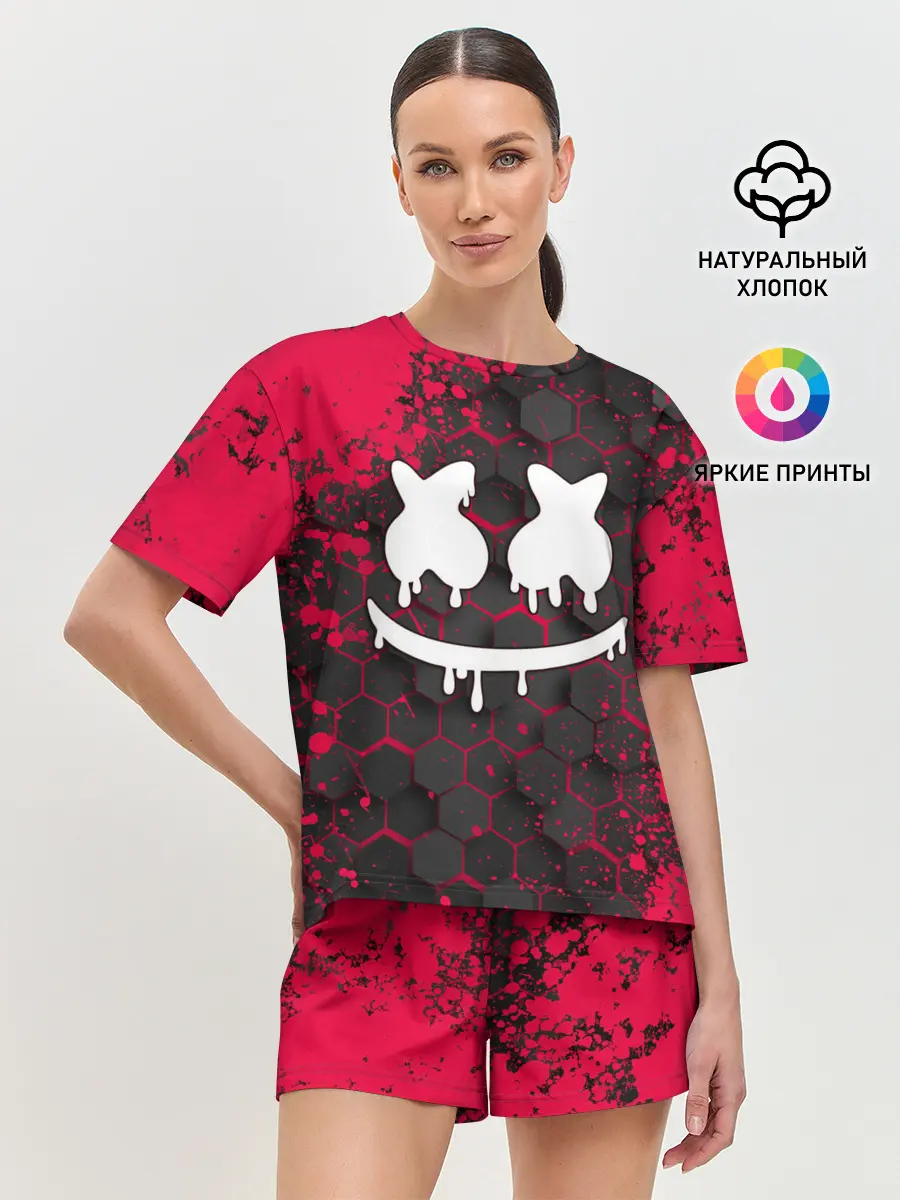 Женская пижама с шортами / Marshmello