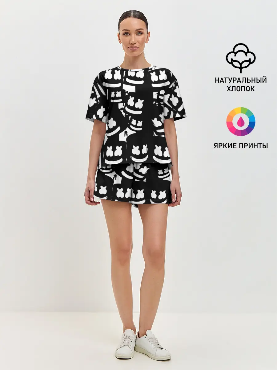 Женская пижама с шортами / Marshmello