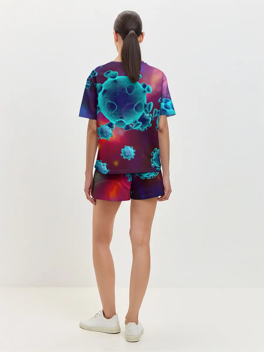 Женская пижама с шортами / Коронавирус