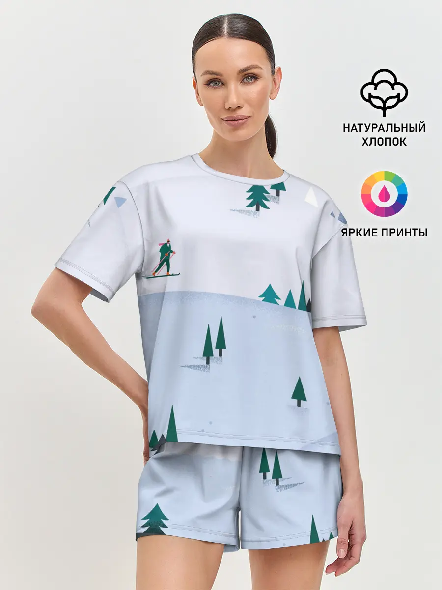 Женская пижама с шортами / Snow 1