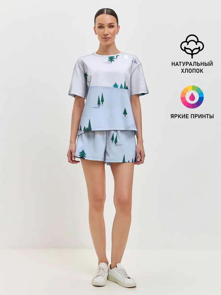 Женская пижама с шортами / Snow 1