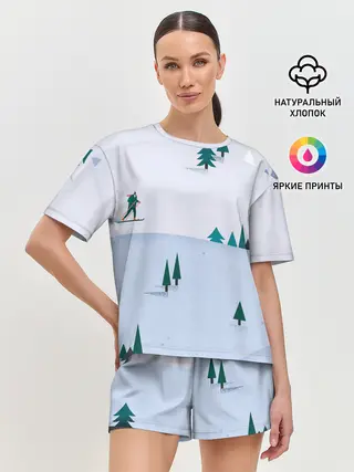 Женская пижама с шортами / Snow 1