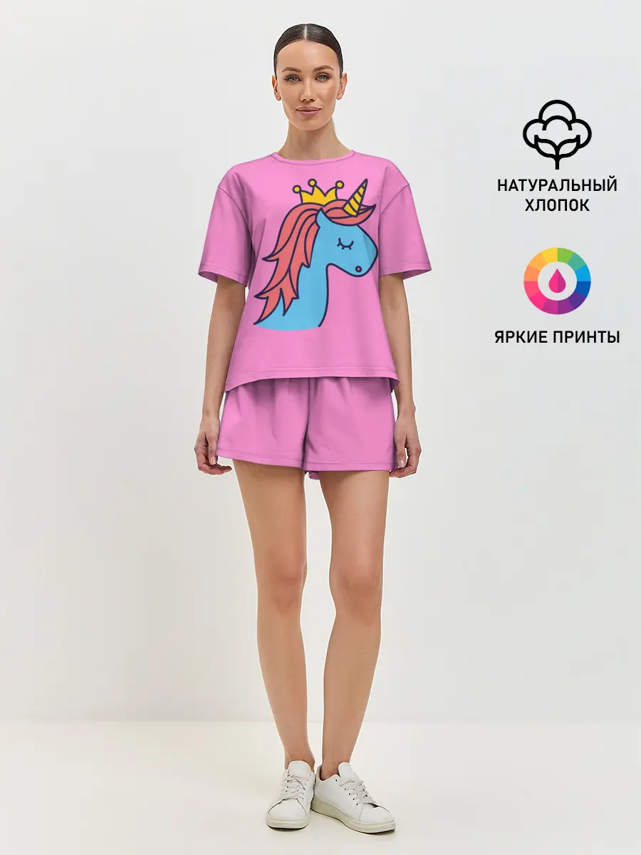 Женская пижама с шортами / Принцесса единорогов