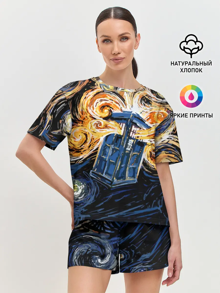 Женская пижама с шортами / Van Gogh Tardis