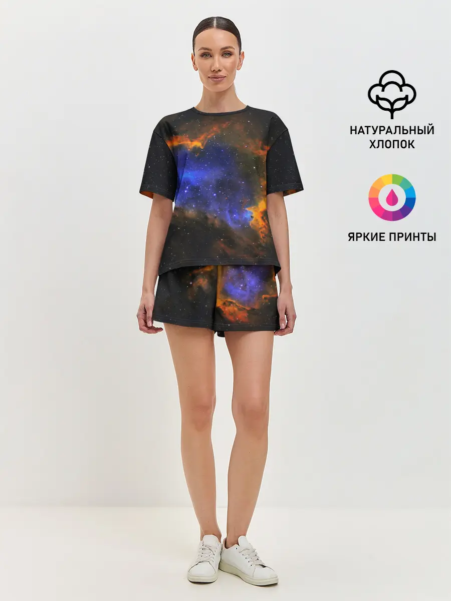 Женская пижама с шортами / ВСЕЛЕННАЯ ИЗ ЗВЕЗД