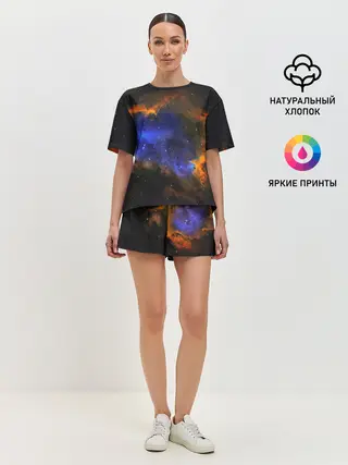 Женская пижама с шортами / ВСЕЛЕННАЯ ИЗ ЗВЕЗД