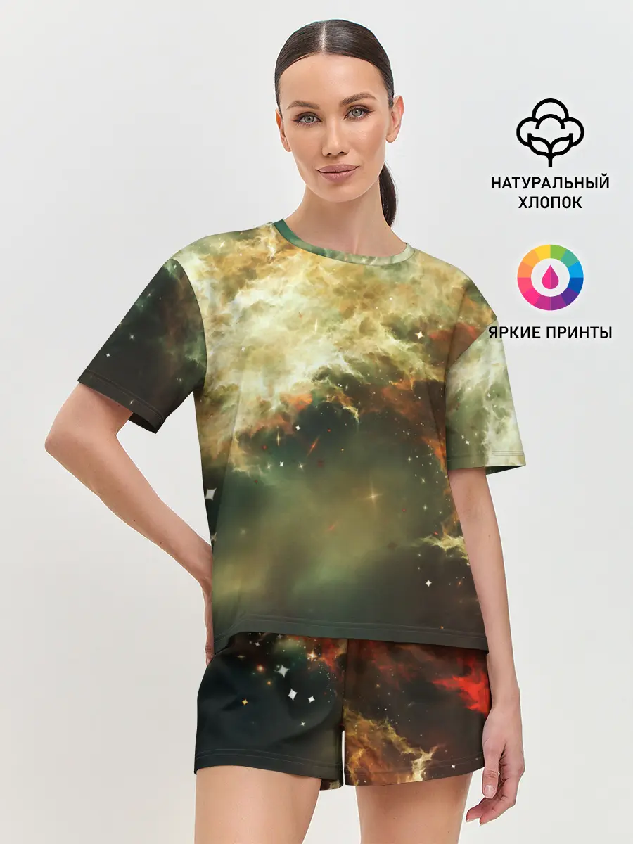 Женская пижама с шортами / НЕОНОВЫЕ ЗВЕЗДЫ